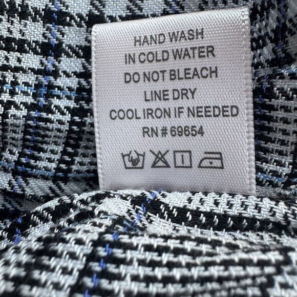 Dizzy Lizzy Summer  Long Sleeve Swing Houndstooth Plaid Dress Size Large - Picture 8 of 10